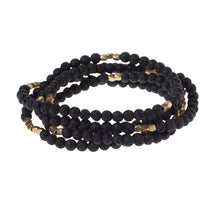 Load image into Gallery viewer, Lava Stone - Stone of Strength - Stone Wrap Bracelet/Necklace