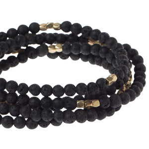 Lava Stone - Stone of Strength - Stone Wrap Bracelet/Necklace