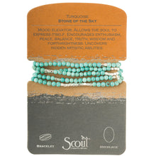 Load image into Gallery viewer, Turquoise/silver - Stone of the Sky - Stone Wrap Bracelet/Necklace