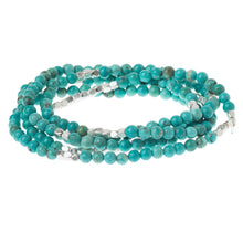 Load image into Gallery viewer, Turquoise/silver - Stone of the Sky - Stone Wrap Bracelet/Necklace