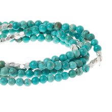 Load image into Gallery viewer, Turquoise/silver - Stone of the Sky - Stone Wrap Bracelet/Necklace