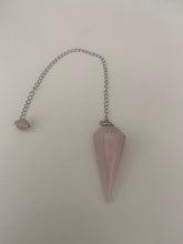 Load image into Gallery viewer, Rose Quartz Gemstone Pointed Pendulum