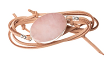 Load image into Gallery viewer, Suede Stone Wrap - Rose Quartz / Silver /Stone of the Heart  - Bracelet/Necklace