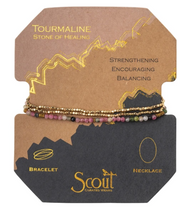 Load image into Gallery viewer, Delicate Stone Tourmaline - Stone of Healing / Gold - Bracelet/Necklace