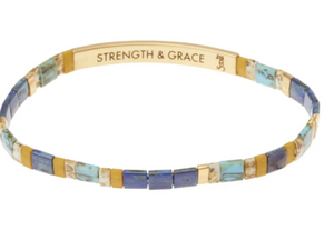 Good Karma Miyuki Bracelet | Strength & Grace - Indigo/Gold