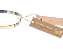 Load image into Gallery viewer, Good Karma Miyuki Bracelet | Strength & Grace - Indigo/Gold