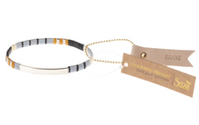 Load image into Gallery viewer, Good Karma Miyuki Bracelet | Brave - Gray/Black/Silver