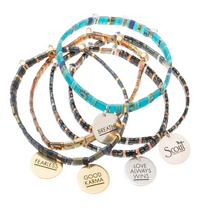Load image into Gallery viewer, Good Karma Miyuki Charm Bracelet | Fearless - Tortoise/Sparkle/Gold