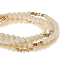 Load image into Gallery viewer, White Fossil Jasper - The Supreme Nurturer - Stone Wrap Bracelet/Necklace