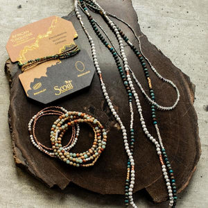 Ocean Agate - Stone of Plenitude - Stone Wrap Bracelet/Necklace