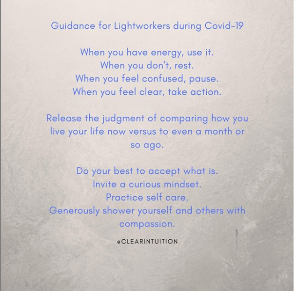 Guidance for Lightworkers during COVID-19