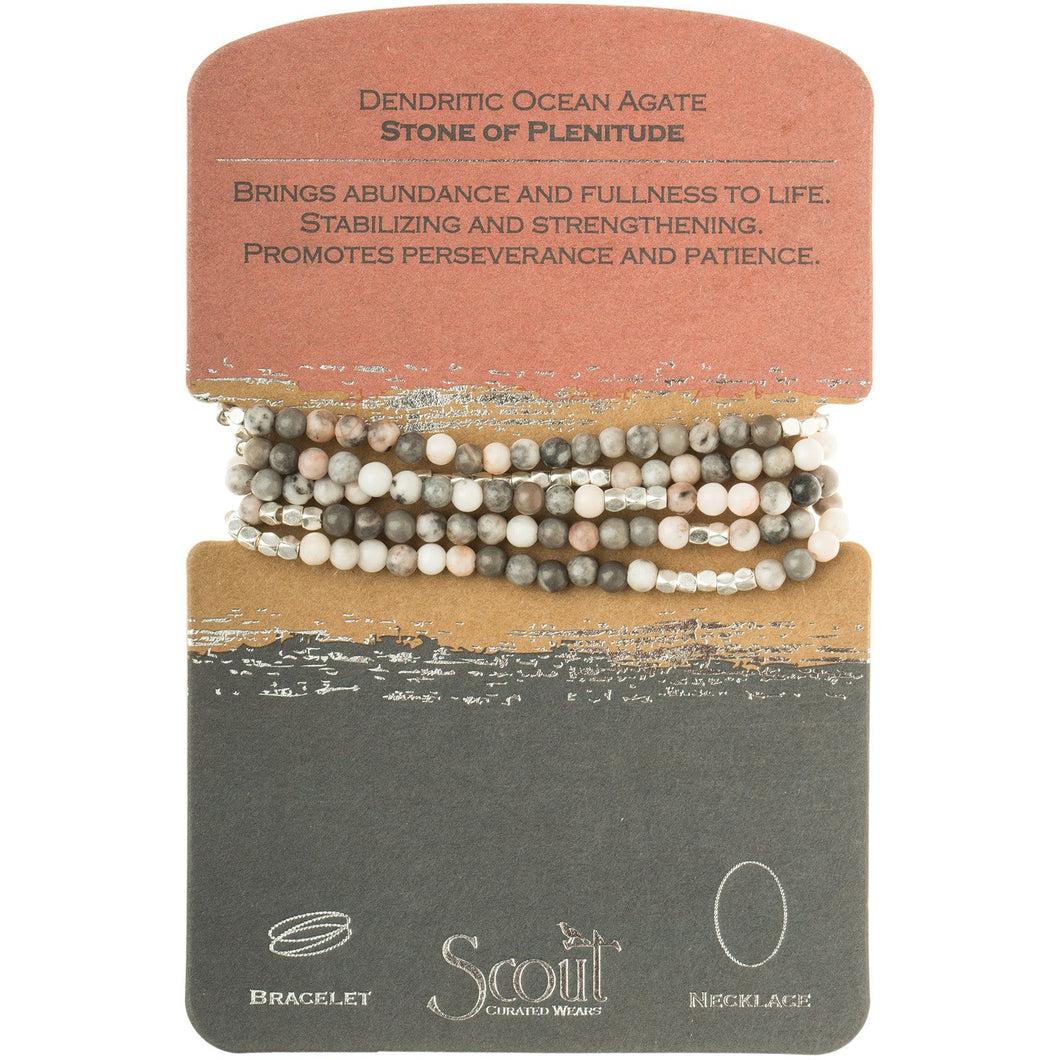 Ocean Agate - Stone of Plenitude - Stone Wrap Bracelet/Necklace