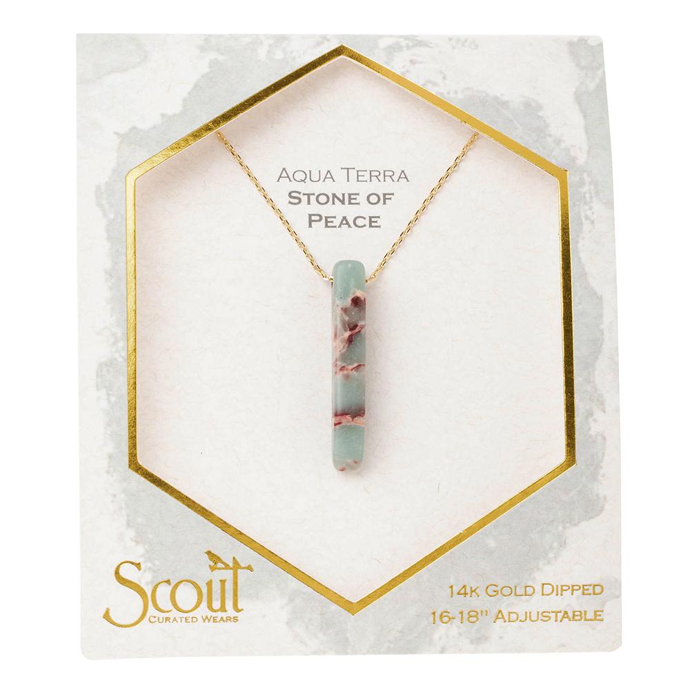 Stone Point Necklace - Aqua Terra/Stone of Peace