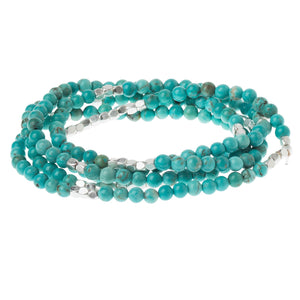 Turquoise/silver - Stone of the Sky - Stone Wrap Bracelet/Necklace