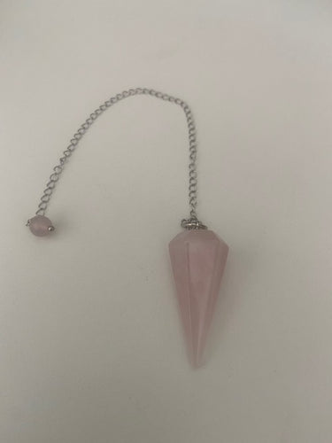 Rose Quartz Gemstone Pointed Pendulum