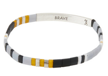 Load image into Gallery viewer, Good Karma Miyuki Bracelet | Brave - Gray/Black/Silver